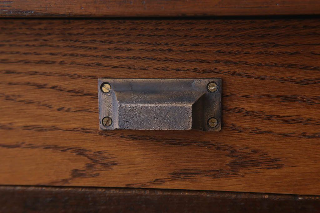 レトロ家具　昭和レトロ　古い木のシンプルな平机(デスク・作業台)(3)