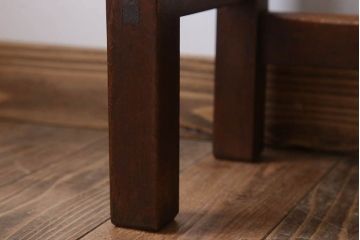 レトロ家具　昭和レトロ　古い木のシンプルな平机(デスク・作業台)(3)