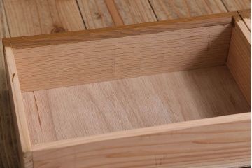 レトロ家具　昭和レトロ　古い木のシンプルな平机(デスク・作業台)(2)