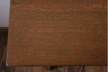 レトロ家具　昭和レトロ　古い木のシンプルな平机(デスク・作業台)(2)