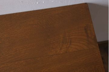 レトロ家具　昭和レトロ　古い木のシンプルな平机(デスク・作業台)(2)