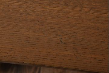 レトロ家具　昭和レトロ　古い木のシンプルな平机(デスク・作業台)(2)