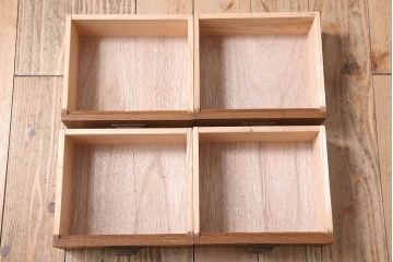 レトロ家具　昭和レトロ　古い木のシンプルな平机(デスク・作業台)(1)