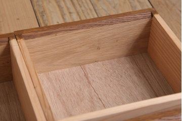 レトロ家具　昭和レトロ　古い木のシンプルな平机(デスク・作業台)(1)