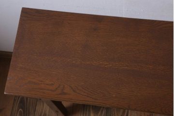 レトロ家具　昭和レトロ　古い木のシンプルな平机(デスク・作業台)(1)