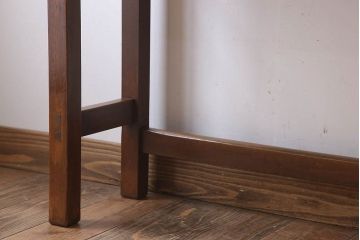 レトロ家具　昭和レトロ　古い木のシンプルな平机(デスク・作業台)(1)