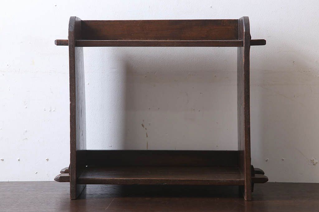 アンティーク雑貨　昭和レトロ　古い木のアンティーク本立て(2)