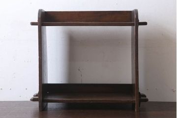 アンティーク雑貨　昭和レトロ　古い木のアンティーク本立て(2)