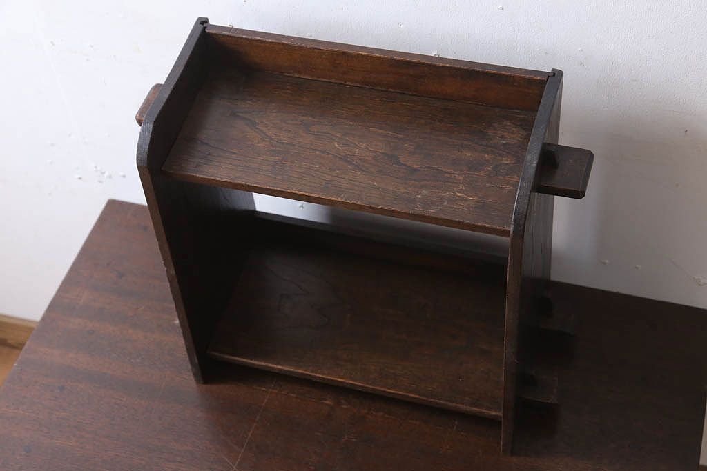 アンティーク雑貨　昭和レトロ　古い木のアンティーク本立て(2)