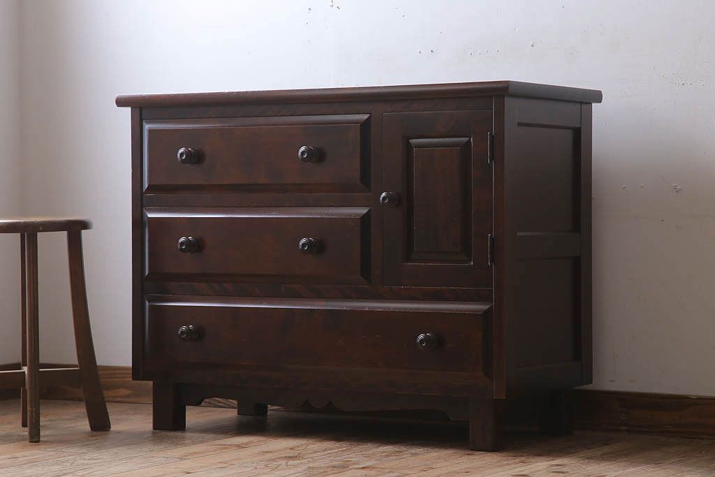 中古　北海道民芸家具　サイドボード(チェスト)