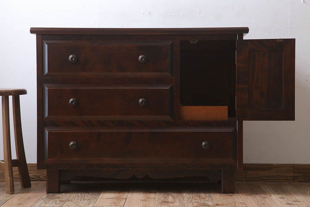 中古　北海道民芸家具　サイドボード(チェスト)