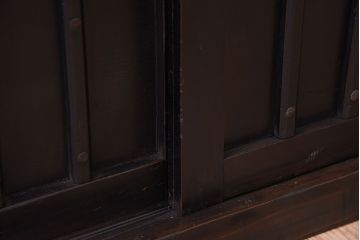 アンティーク家具　明治大正期　古民具・骨董　小ぶりなアンティーク茶箪笥(ローボード)