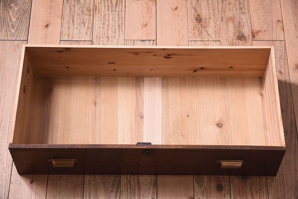 アンティーク家具　前面欅材!和製アンティークの引き出し付き収納棚