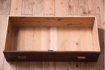アンティーク家具　前面欅材!和製アンティークの引き出し付き収納棚