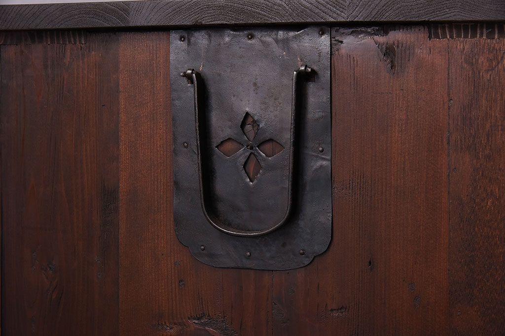 アンティーク家具　前面欅材!和製アンティークの引き出し付き収納棚