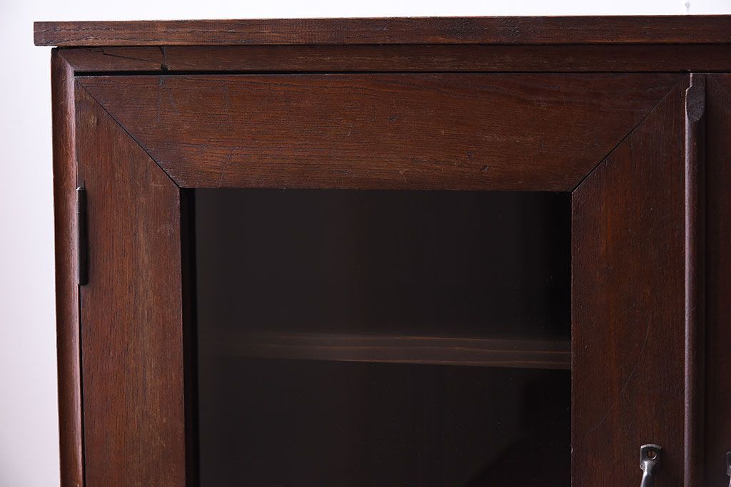 アンティーク家具　前面欅材!和製アンティークの引き出し付き収納棚