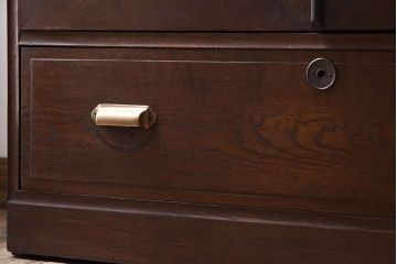 アンティーク家具　前面欅材!和製アンティークの引き出し付き収納棚