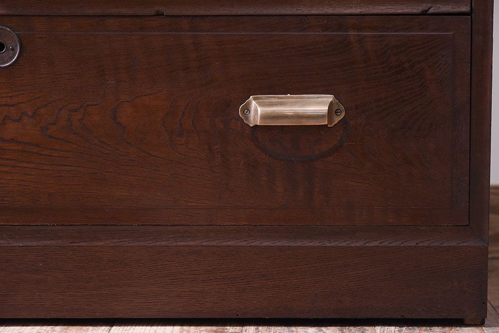 アンティーク家具　前面欅材!和製アンティークの引き出し付き収納棚