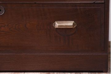アンティーク家具　前面欅材!和製アンティークの引き出し付き収納棚