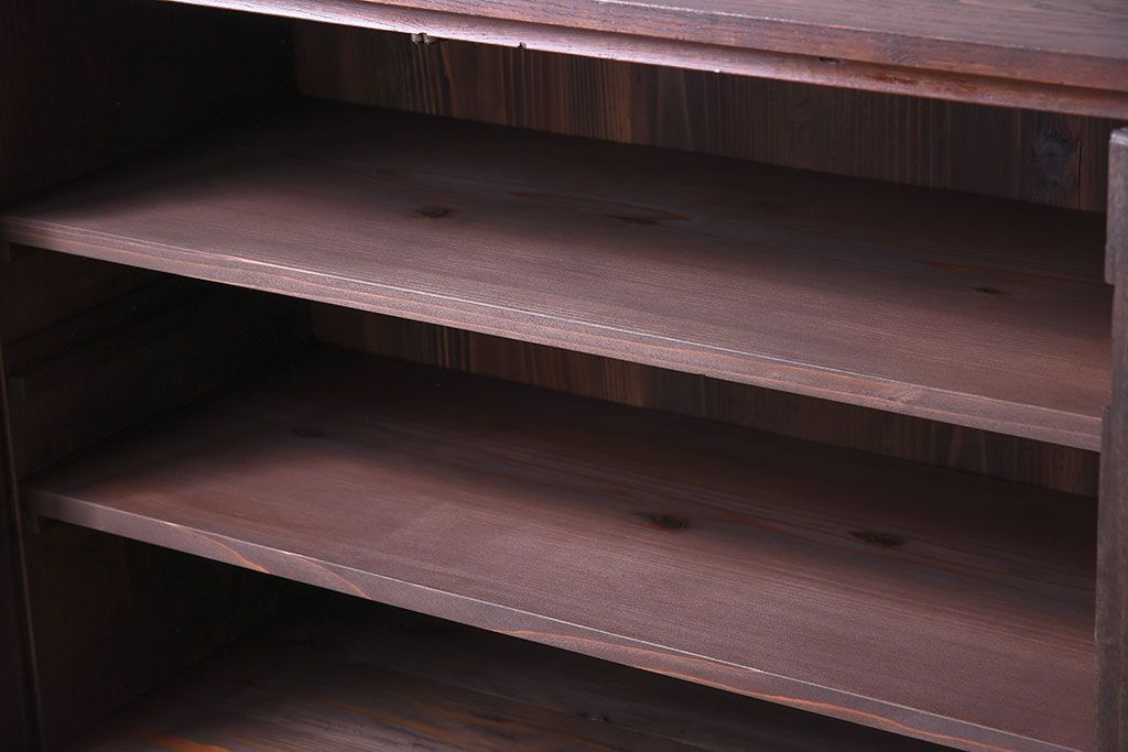 アンティーク家具　前面欅材!和製アンティークの引き出し付き収納棚