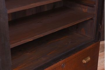 アンティーク家具　前面欅材!和製アンティークの引き出し付き収納棚