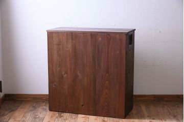 アンティーク家具　前面欅材!和製アンティークの引き出し付き収納棚