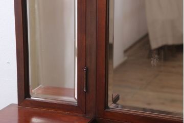 アンティーク家具　大正ロマン　高級品　古いカバ材製の和製アンティークドレッサー