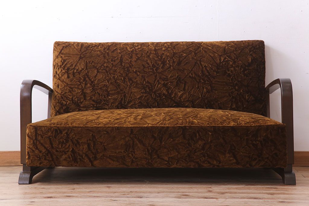 アンティーク家具　2人掛けアンティークアームソファ