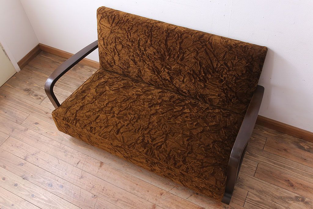 アンティーク家具　2人掛けアンティークアームソファ