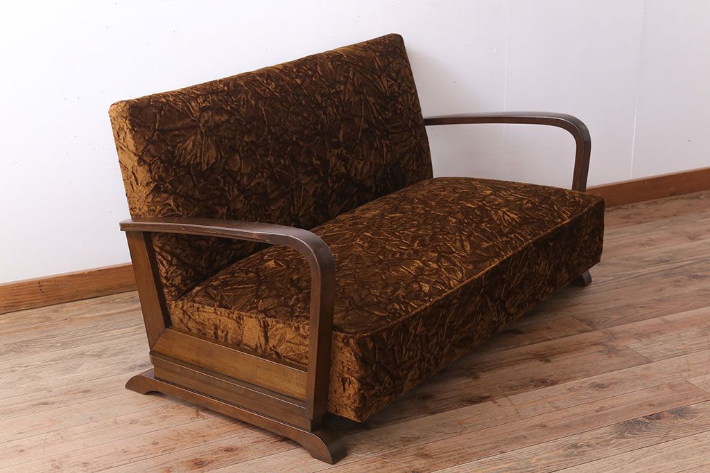 アンティーク家具　2人掛けアンティークアームソファ