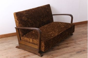 アンティーク家具　2人掛けアンティークアームソファ