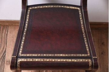 アンティーク家具　イギリス　MAITLAND-SMITH(メートランドスミス)　革張り　ステップチェア