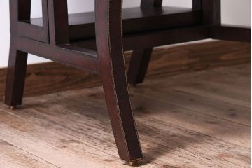 アンティーク家具　イギリス　MAITLAND-SMITH(メートランドスミス)　革張り　ステップチェア