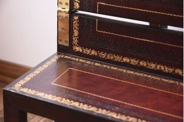 アンティーク家具　イギリス　MAITLAND-SMITH(メートランドスミス)　革張り　ステップチェア
