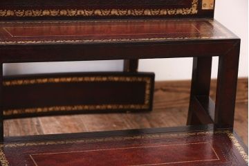 アンティーク家具　イギリス　MAITLAND-SMITH(メートランドスミス)　革張り　ステップチェア