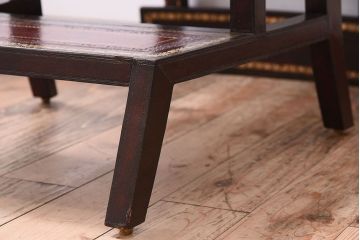 アンティーク家具　イギリス　MAITLAND-SMITH(メートランドスミス)　革張り　ステップチェア