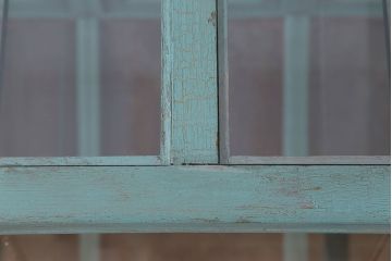 レトロ家具　アンティークペイント　昭和レトロな商店のガラスケース(ショーケース)