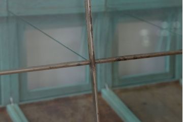 レトロ家具　アンティークペイント　昭和レトロな商店のガラスケース(ショーケース)