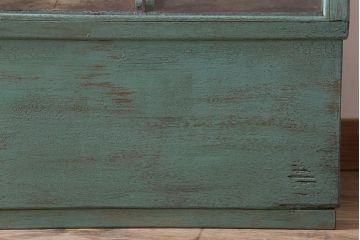 レトロ家具　アンティークペイント　昭和レトロな商店のガラスケース(ショーケース)