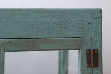 レトロ家具　アンティークペイント　昭和レトロな商店のガラスケース(ショーケース)