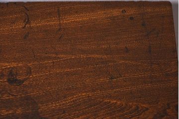 レトロ家具　古い木製のレトロでシンプルなアンティーク文机(1)