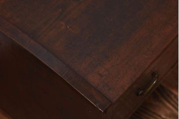 レトロ家具　古い木製のレトロでシンプルなアンティーク文机(2)