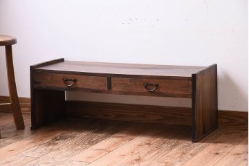 アンティーク家具　高級品　黒柿材!古い木製のシンプルなアンティーク文机
