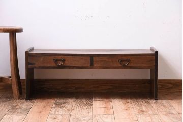 アンティーク家具　高級品　黒柿材!古い木製のシンプルなアンティーク文机