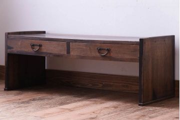 アンティーク家具　高級品　黒柿材!古い木製のシンプルなアンティーク文机