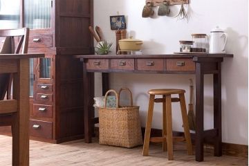 アンティーク家具　アンティーク　古い木のシンプルな平机(デスク・作業台)(1)