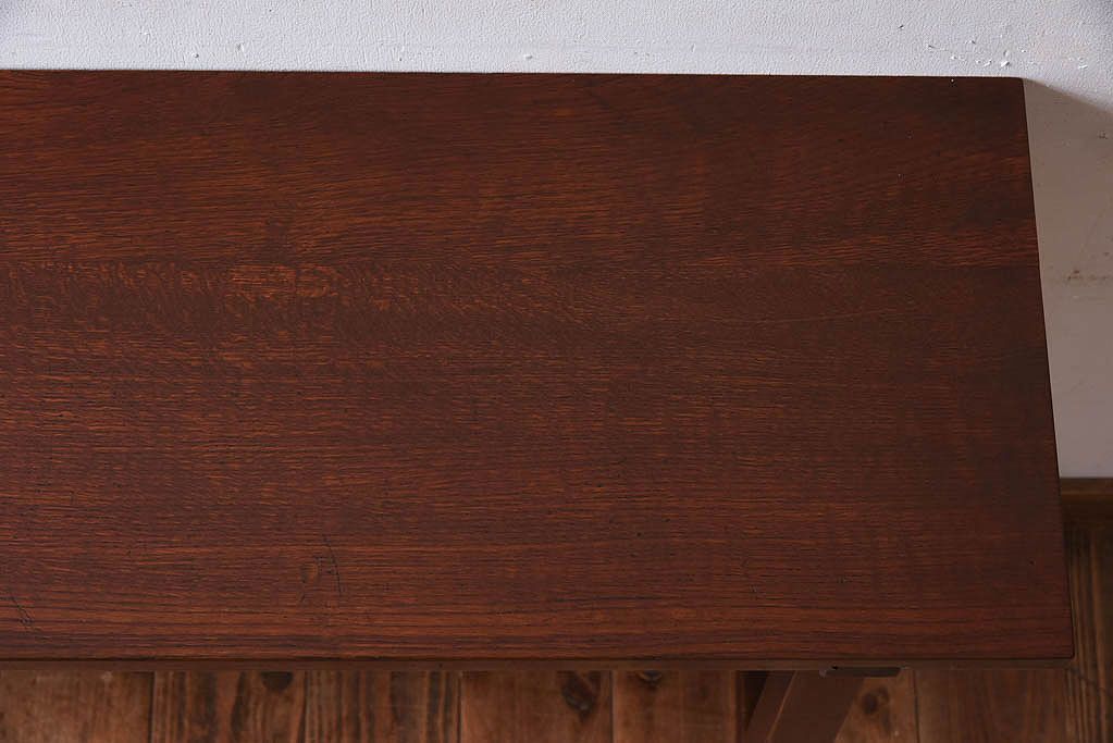 アンティーク家具　アンティーク　古い木のシンプルな平机(デスク・作業台)(1)