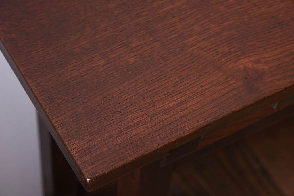 アンティーク家具　アンティーク　古い木のシンプルな平机(デスク・作業台)(1)