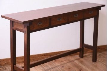 アンティーク家具　アンティーク　古い木のシンプルな平机(デスク・作業台)(1)