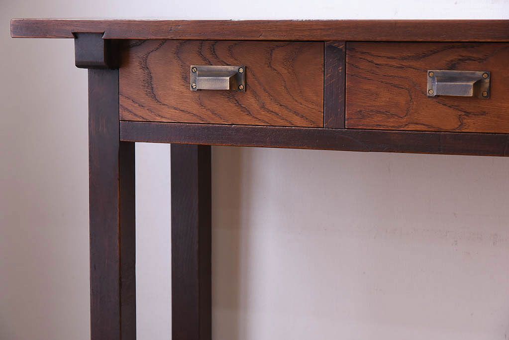 アンティーク家具　アンティーク　古い木のシンプルな平机(デスク・作業台)(1)